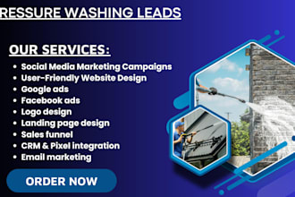 generate pressure washing lead, power washing leads via google and facebook ads