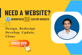 design, redesign, develop, update, clone, seo or modify wordpress custom website