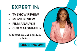 write insightful personalized and professional movie and TV show reviews