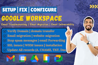 setup google workspace g suite business email migration dns mx records SMTP SSL