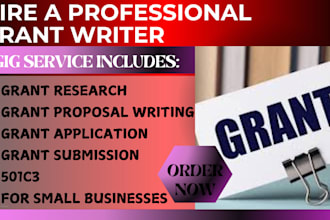 grant research, write grant proposal grant application business 501c3 grants