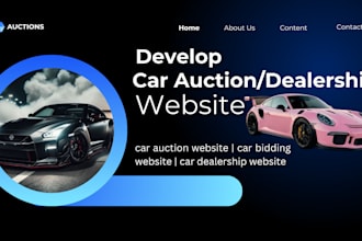 develop car auction website car bidding website car dealer website