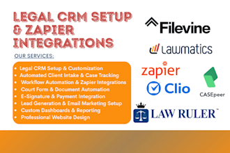 setup law CRM lawmatics clio law ruler casepeer zapier integrations court forms