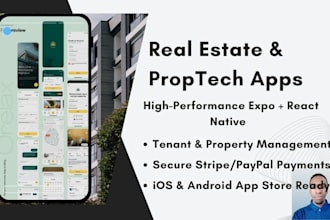 develop react native expo real estate and property management mobile apps