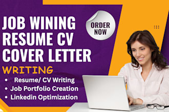write resume CV cover letter for job search and linkedin profile optimization