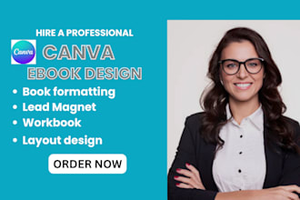 design a canva ebook, lead magnet, workbook, ebook formatting and layout