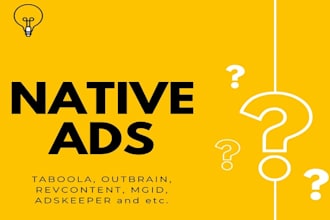 setup  and manage taboola outbrain native ads google ads ppc ads setup