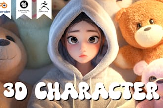 do 2d to 3d stylized character sculpting, modeling, and animation