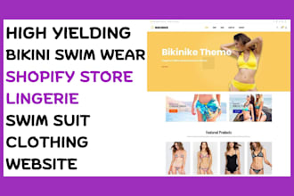 design bikini shopify store bikini store swim wear lingerie dropshipping website