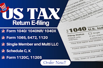 us tax filing, us tax return, efile llc tax, business tax 1120 1065 5472 irs