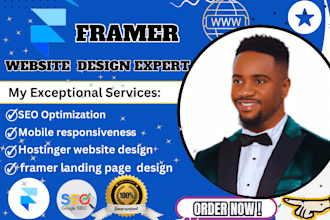 make a portfolio or business website on framer, landing page, hostinger website