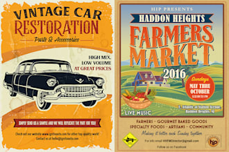 design retro flyer or poster