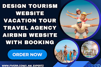 design stunning tourism website vacation tour travel agency airbnb website