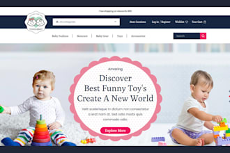 design baby care shopify store baby product store baby store toy shopify store