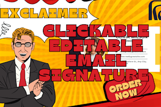 professionally do exclaimer clickable HTML email signature in custom design