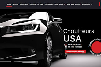 design chauffeur limousine taxi booking car landing page chauffeur taxi website