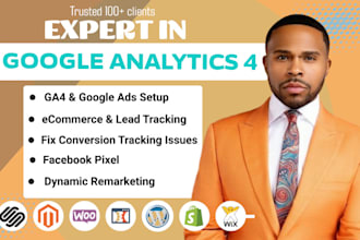 setup or fix ga4, shopify ads manager, and conversion tracking for ecommerce