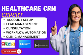 setup healthcare crm zoho salesforce bitrix24 monday keap nexthealth zendesk crm