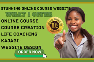 setup online course coaching website life coaching kajabi teachable website
