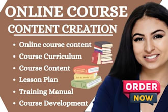 create online course content creation course curriculum training manual