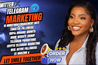 crypto marketing campaign telegram x twitter channel promotion organic followers