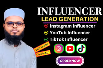 find instagram youtube and tiktok influencer email list for outreach