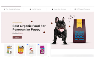 design pet food shopify store pet care website pet accessories pet supplies
