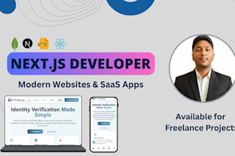 be your next js developer for modern website or saas landing page
