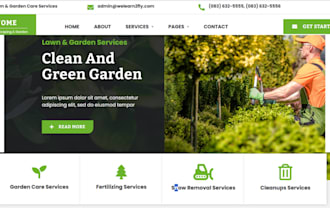 build lawn care website landscaping website gardening cleaning farming website