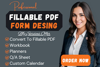 create or redesign fillable PDF forms flipbook workbook with attractive layout