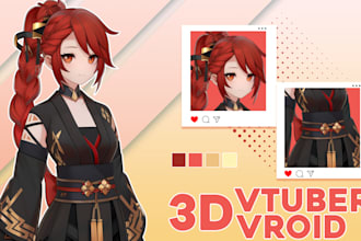 create vroid 3d models for vtuber, anime, oc and 3d rigging