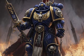 draw a warhammer 40k character with my style