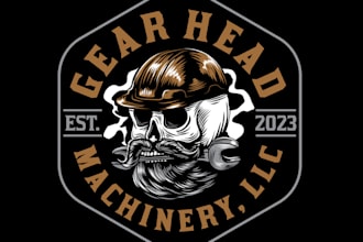 design gear head machinery logo