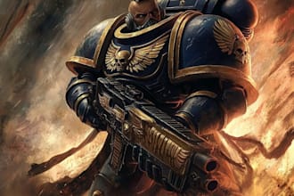 do your favorite warhammer 40k character art illustration