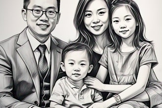 draw a realistic pencil sketch portrait from your photo