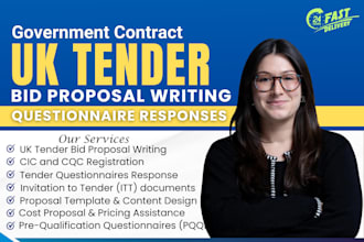 write uk tender bid proposal writing and draft response to its questionnaires