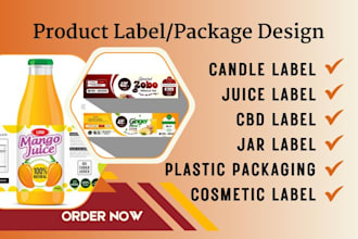 design product banner, cosmetic, health product packaging, juice, candle label