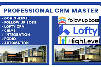 setup gohighlevel follow up boss lofty crm chime integration podio automation va