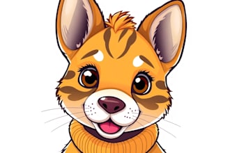 do custom cartoon vector portrait of your pet or any animal
