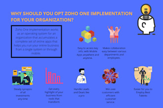 do zoho one implementation CRM, books, creator