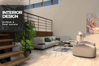 create unique airbnb and real estate property interior designs
