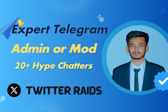 expert telegram community admin with 10 chatters for crypto projects