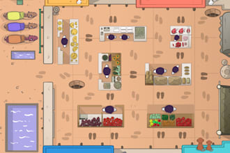 create a background illustration for your board game with cartoon illustration