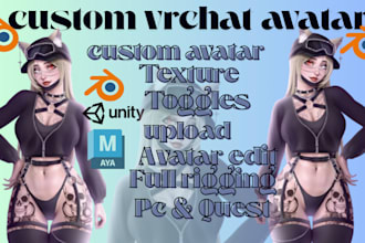 create vrchat avatar, vrc avatar, vr character, nsfw avatar, 3d model