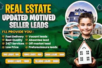 provide real estate motivated seller leads with skip tracing and wholesale leads