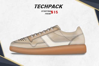 create footwear techpack for you