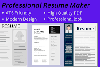 create federal resume design and professional CV maker cover letter german build