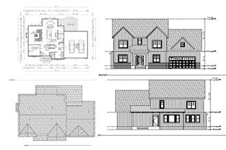draw, redraw 2d architectural blueprint draftsman for house plans in autocad