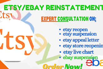 do reinstatement for your etsy ebay account suspension with appeal live chart