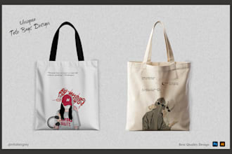 do custom unique creative tote bag design